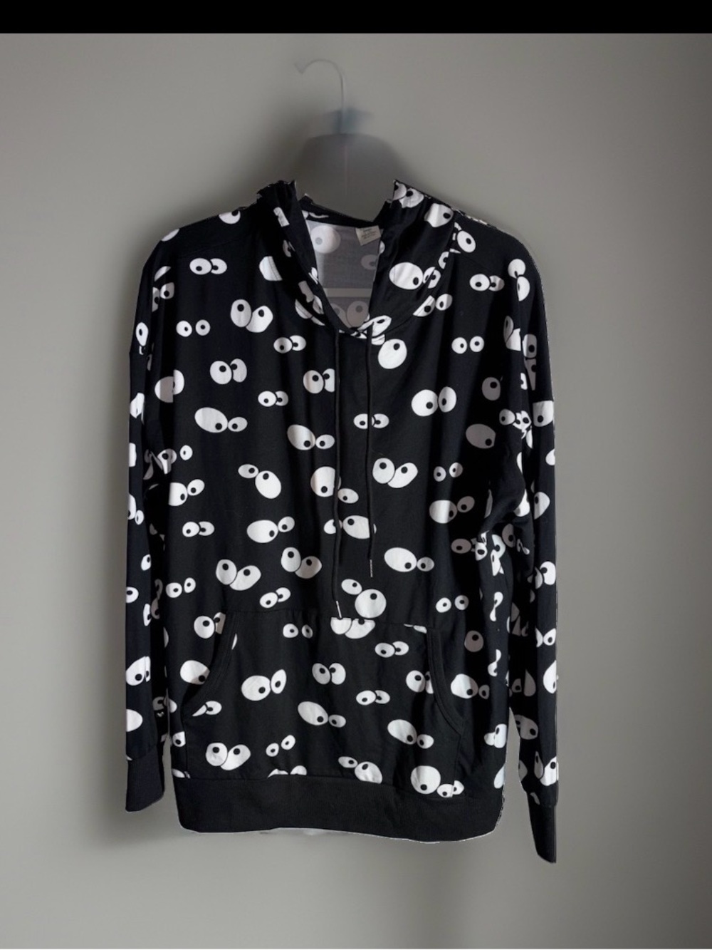 Lildy Super soft long sleeve hoodie crazy eyeball print Large